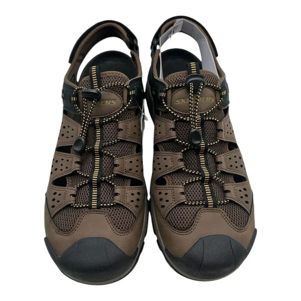 Skechers Tresmen Menard‎ Sandals Men's Size 10 Brown Vegan Relaxed Fit Luxe Foam